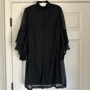 ECI Black Polka Dot Long Sleeve Dress